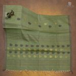 Rich Cotton Saree - Forrest Green Beige SASC34968