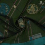 Rich Cotton Saree - Forrest Green SASC34973 - Image 2