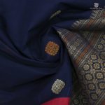 Rich Cotton Saree - Navy Blue SASC34977 - Image 2