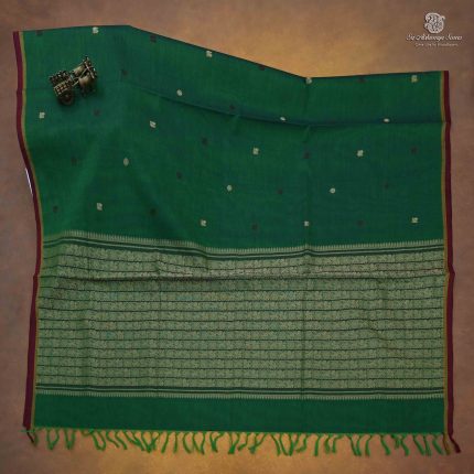 Rich Cotton Saree - Dark Green SASC34999