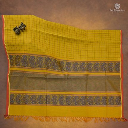 Rich Cotton Saree - Bright Yellow SASC35016