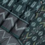 Kora Silk Cotton Sarees - Moss Green SAS35085 - Image 3