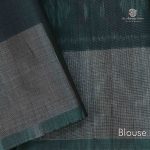 Kora Silk Cotton Sarees - Moss Green SAS35085 - Image 6