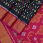 Kora Silk Cotton Sarees - Black SAS35096 - Image 3