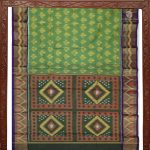 Kora Silk Cotton Sarees - Moss Green SAS35105 - Image 4