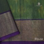 Kora Silk Cotton Sarees - Moss Green SAS35105 - Image 5