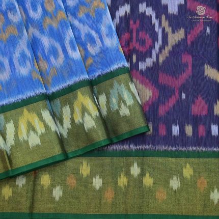 Kora Silk Cotton Sarees - Aegean Blue SAS35110