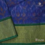 Kora Silk Cotton Sarees - Aegean Blue SAS35110 - Image 5