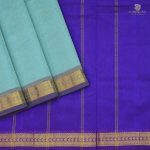 Silk Cotton Sarees Simple – Medium Turquoise Blue  SAS35126 - Image 4
