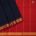 Silk Cotton Sarees Simple –Dark Blue SAS35136 - Image 4