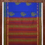 Semi Silk Cotton Printed Sarees –Cobalt Blue  SASPC35200 - Image 4