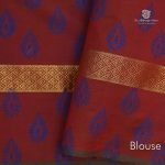 Semi Silk Cotton Printed Sarees –Cobalt Blue  SASPC35200 - Image 3