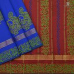 Semi Silk Cotton Printed Sarees –Cobalt Blue  SASPC35200