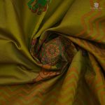 Semi Silk Cotton Printed Sarees –Olve Oil Green SASPC35210 - Image 2