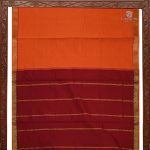 Madisar Semi Silk Cotton Sarees – Bright Orange SASPT0035267 - Image 3