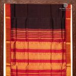 Silk Cotton Sarees Korvai – Dark Chocolate Brown SAS0035318 - Image 5