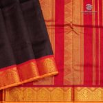 Silk Cotton Sarees Korvai – Dark Chocolate Brown SAS0035318