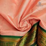 Silk Cotton Sarees Korvai Vairaoosi– Peach pearl SAS0035326 - Image 2