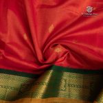 10 Yards Silk Cotton Sarees - Red Orange SASTS0035365 - Image 2