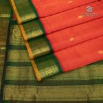 10 Yards Silk Cotton Sarees - Red Orange SASTS0035365 - Image 3