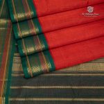 10 Yards Silk Cotton Sarees vaira oosi - Rust SASTS0035371 - Image 3