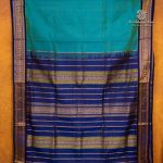 10 Yards Silk Cotton Sarees vaira oosi - Aqua Blue SASTS0035372 - Image 4
