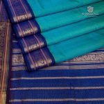 10 Yards Silk Cotton Sarees vaira oosi - Aqua Blue SASTS0035372 - Image 3