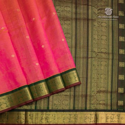 10 Yards Silk Cotton Sarees - Dual Shade Orangish Pink SASTS0035373