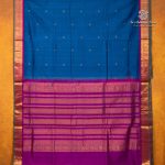 10 Yards Silk Cotton Sarees - Blue Grotto SASTS0035376 - Image 4