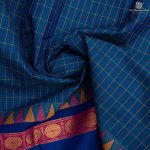 Kanchi Cotton Saree - Dark Teal Blue SASC35468 - Image 2