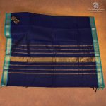 Kanchi Cotton Saree - Dark Navy Blue SASC35471 - Image 3