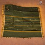 Kanchi Cotton Saree - Thatch Green SASC35481 - Image 3