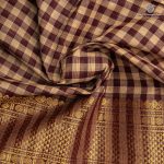 Chettinad Cotton Saree - Brown and Champagne SASC35496 - Image 2