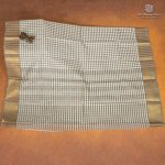 Chettinad Cotton Saree - Greenish Grey and White SASC35502 - Image 3