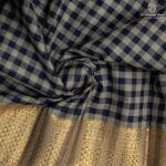 Chettinad Cotton Saree - Navy Blue and Sage Green SASC35503 - Image 2