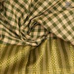 Chettinad Cotton Saree - Olive Green and Beige SASC35521 - Image 2