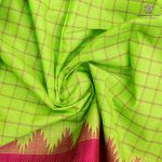 Chettinad Cotton Saree -  Neon Green SASC35525 - Image 2