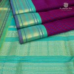 Silk Cotton Sarees Korvai – Red and Blue SAS0035653 - Image 3
