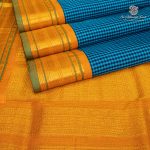 Silk Cotton Sarees Korvai – Light Blue and Dark Blue SAS0035654 - Image 3