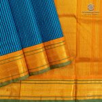 Silk Cotton Sarees Korvai – Light Blue and Dark Blue SAS0035654