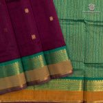 Silk Cotton Sarees Korvai – Dark Wine SAS0035658