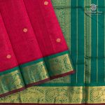 Silk Cotton Sarees Korvai – Vivid Burgundy SAS0035664