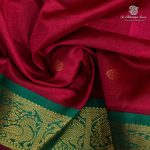 Silk Cotton Sarees Korvai – Vivid Burgundy SAS0035664 - Image 2