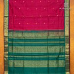 Silk Cotton Sarees Korvai – Vivid Burgundy SAS0035664 - Image 5
