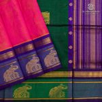 Silk Cotton Sarees Korvai – Dual Shade Hot Pink and Orange SAS0035668