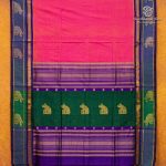 Silk Cotton Sarees Korvai – Dual Shade Hot Pink and Orange SAS0035668 - Image 5