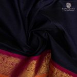 Silk Cotton Sarees Korvai – Dark Navy Blue SAS0035669 - Image 2