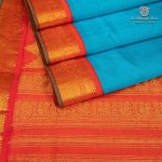 Silk Cotton Sarees Korvai – Capri Blue SAS0035673 - Image 3