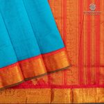 Silk Cotton Sarees Korvai – Capri Blue SAS0035673