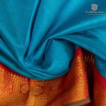 Silk Cotton Sarees Korvai – Capri Blue SAS0035673 - Image 2